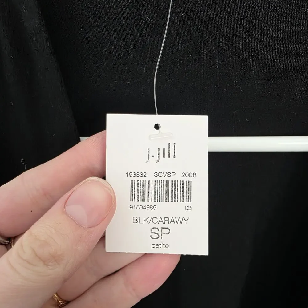 J. Jill Wearever Collection‎ Black Green Minimalist Cardigan Size Small Petite